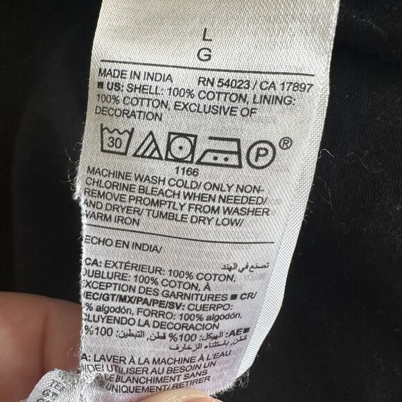 Old Navy Dress Womens‎ Large Black White Embroidered Short Sleeve Boho Peasant - Picture 12 of 12